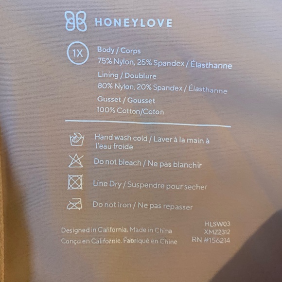 NWT Honeylove Super Power Shorts Size 1X Sand Tan - Picture 4 of 8